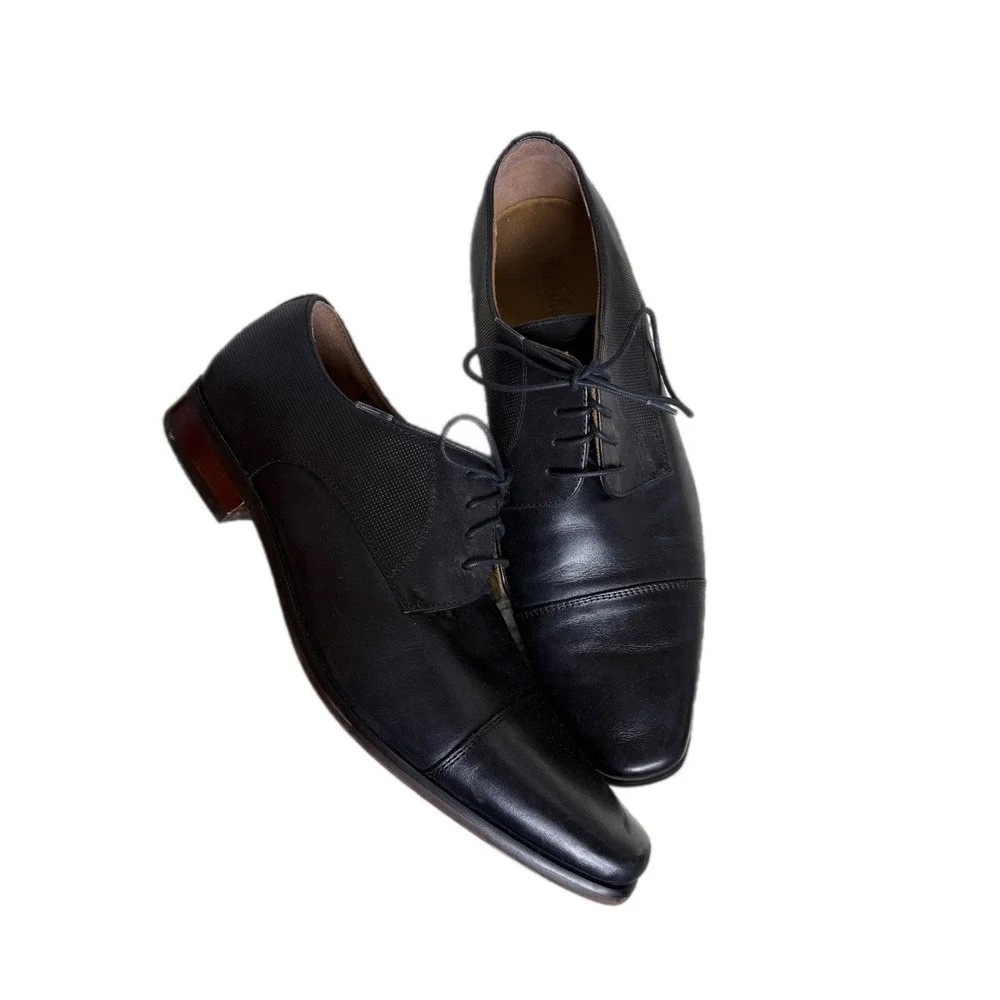 Florsheim Postino Cap Toe Oxford Mens‎ Size 10.5 Black Premium Leather Dressy